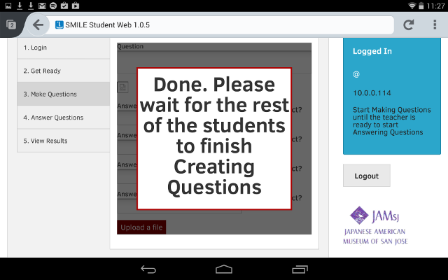 SMILE Student - Start Answering Questions 2